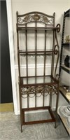 Metal Wine Rack with Glass Shelves