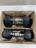 4 PACK OF DUMBBELLS, 2- 5 LB. / 2- 20 LB.