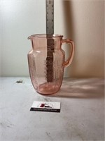 Pink depression water pitcher