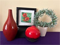 Red Decor, Ceramic, Crate and Barrel ++