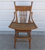Antique Pressed Wood High Chair