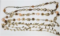 3-VTG GOLD TONED NECKLACES: (2)WITH LUCITE/