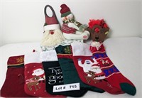 CHRISTMAS STOCKING, DOOR KNOB HANGERS AND SNOWMAN