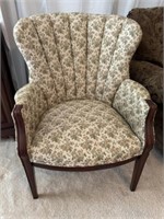 Antique Upholstered Fan Back Chair