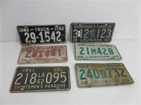 Lot (6) Iowa & Louisiana License Plates