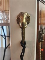 PAIR of Brass elephant curtain holders