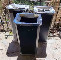 3 Metal Floor Ashtrays / Garbage Cans