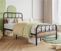 ZGEHCO BLACK TWIN SIZE BED FRAME