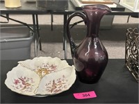 Glass Pitcher And Shafford Boutique Dish