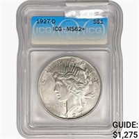 1927-D Silver Peace Dollar ICG MS62+
