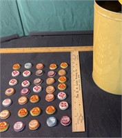 Large Container Filled With Vintage Bottlecaps