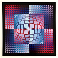 Victor Vasarely lithograph "Quasar Zett"