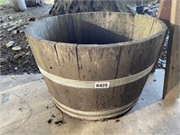 Large 1/2 Whiskey Barrel Planter, 29" Diameter
