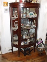 CHINA CABINET W/ CURVED GLASS FRONT