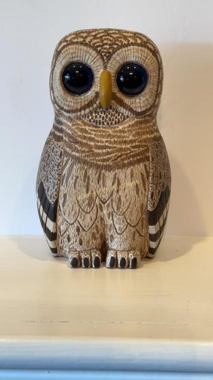 Hain hand carved wooden Barred Owl