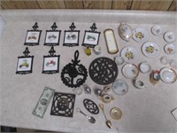 Lot of Vintage Trivets & Collectible Dishes -