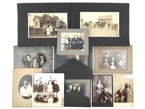 12 Early Photos on Paper Cabinet Cards, Portraits+