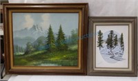 Two framed oil paintings