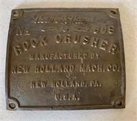 New Holland Rock Crusher serial number label