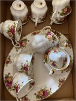 Two boxes of Royal Albert dishes “ OLD COUNTRY