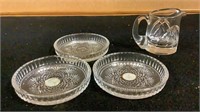 Vintage Pressed Glass Milk Jug & Vintage Set of 3