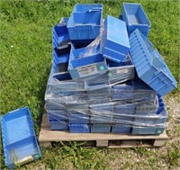Blue Parts Boxes On Skid