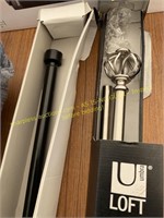 2 curtain rods silver 66"-120”
