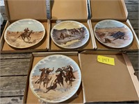 A lot of 4 Frederic Remington plates by Gorham
