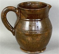 PA redware pitcher by Thomas Stahl ca. 1939