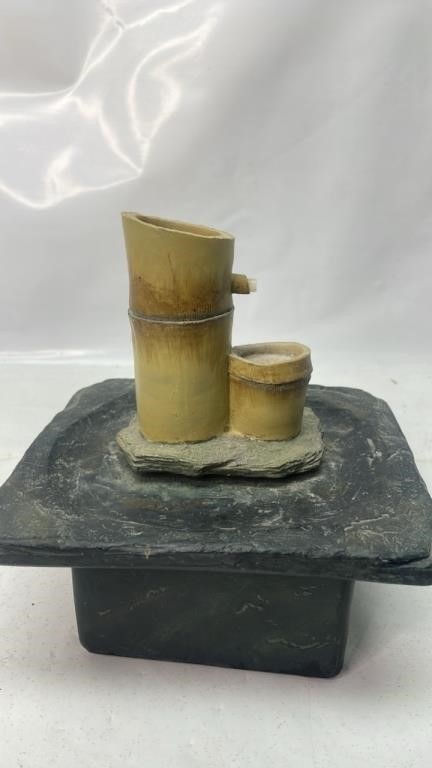 Bamboo Stone Desk Water Fountain battery Operated