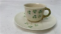 Belleek Ireland Tea Cup & Saucer Set