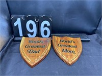 Vintage Wood - World's Greatest Mom & Dad Plaques