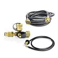 Stanbroil Propane Brass 4 Port Tee kit with 5ft