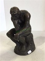 Vintage heavy composite thinking man sculpture