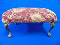 Upholstered Foot Stool With Metal Legs,