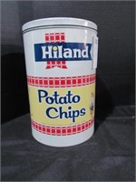 Vintage Hiland Potato Chips Metal Canister