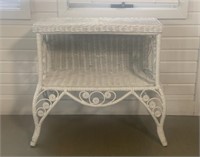 Victorian Style Painted Wicker Tiered Stand