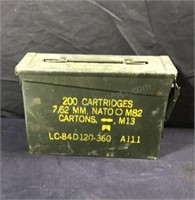 Military ammo box. Steel. 7.62 MM NATO. Empty