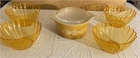 Vintage Pyrex w/ Plastic Orange Bowls