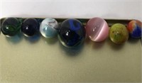 5 Assorted sizes Shooter Marbles  U16K