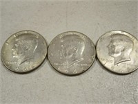 1966, 1967, & 1968-D Kennedy Half Dollars 40%