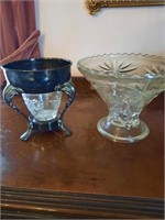 DEPRESSION GLASS AND SILVER PLATE PIECES