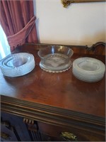 GLASS PLATES AND BOWL