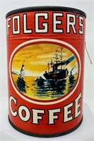 Antique UNOPENED Folger Coffee & Can (Full) NOS