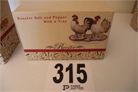 Rooster Salt & Pepper with Tray (New)(R3)