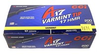 Case of CCI .17 HMR Varmint Tip cartridges,