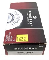 Box of 9mm Luger 115-grain FMJ RN Federal