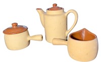 3 pc tea set - teapot with sugar and creamer -
