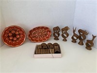 Copper Jelly Molds With Wooden Napkin Rings