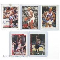 Dennis Rodman Signed UD Fleer Topps NBA Cards (5)